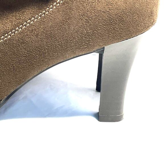 Brown Noelle boot 9.5W-predictions suede tall high heel zipper boho slouch style - Picture 8 of 16